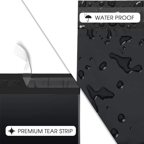 Metronic Poly Mailers 12X15.5 500 Pack, Self Seal Shipping Bags for Clothing, Waterproof and Tear-Proof Shipping Envelopes for Business, Mailers Poly Bags Packaging Bags, Black - Image 3