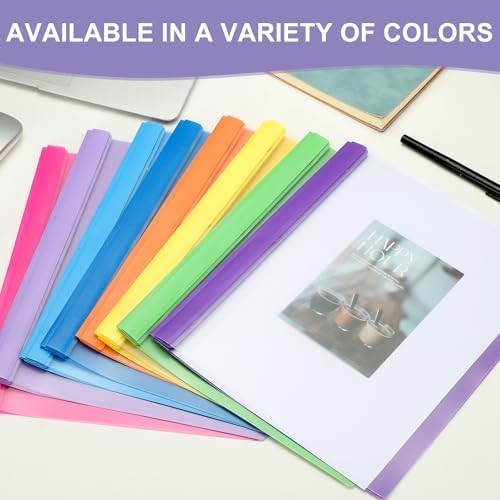 PATIKIL Plastic Report Covers with Prong, 30 Pcs 80 Sheet Clear Front Presentation Binders with 3 Metal Prong Fasteners Report Folder for Resume Documents Files Letter, Blue - Image 6