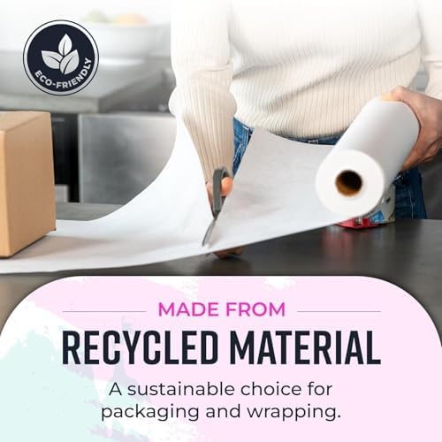 Bryco Goods 48" x 1200" (100') White Kraft Paper Roll - Made in USA - Craft Paper for Bulletin Board Art Table Covering Drawing Gift Wrapping Bouquet Packing Parcel 80GSM - Image 4