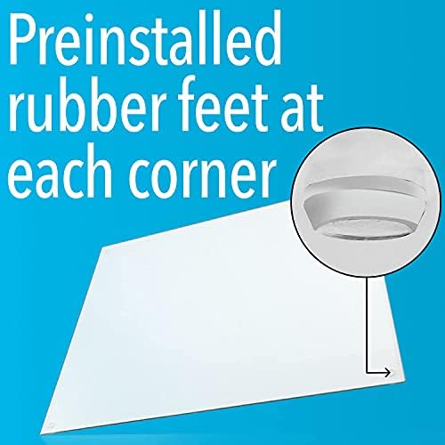 IMPRESA Clear Tempered Glass Desk Mat - 19 x 24 in, Clear - Table Protector & Desktop Mat for Office Accessories with Dry-Erase Surface & Preinstalled Rubber Feet - Image 4