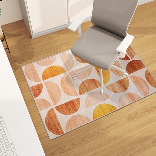 Office Chair Mat for Hardwood Floor, 48"x36" Easy Glide Computer Desk Mat Protector for Rolling Chair Under Desk Rug Nonslip Backing, Machine Wash (Modern) by CHAKME
