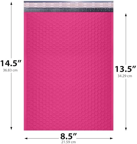 Hot Pink Bubble Mailers 8.5x14.5 Poly Padded Envelopes #3, 100 Pack - Image 2