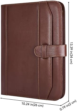 Leather Portfolio Notebook with Folder, Storage Clipboard with Cover for Legal Pad Holder Letter Size A4 Writing Pad for Business School Office Resume Conference Notepad Clip Boards (Brown) - Image 3