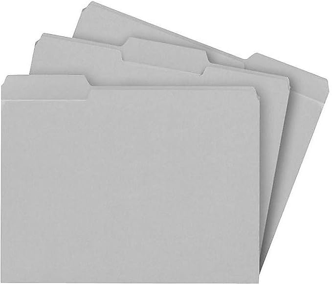 Staples Reinforced Colored File Folders, Letter Size, 3‑Tab Design, Gray, Heavy‑Duty Construction, 100/Box - Image 7