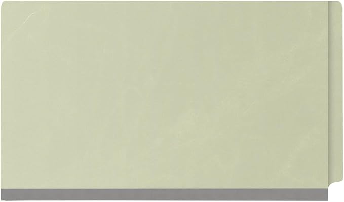 Ecom Folders End Tab Pressboard Classification Folders | Legal Size 25 Pt Stock with 2 Dividers and 2" Tyvek Expansion | Medical, Legal & Office Records Organizer | Light Green, Box of 10 - Image 3