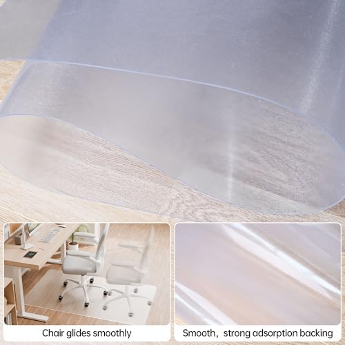 Office Chair Mat, 72" x 46" Clear Computer/Desk Chair Mat for Hardwood Floor, Thicker, Easy Glide, Non-Slip, Protects Hard Surfaces from Scratches, Ideal for Home or Office - Image 5