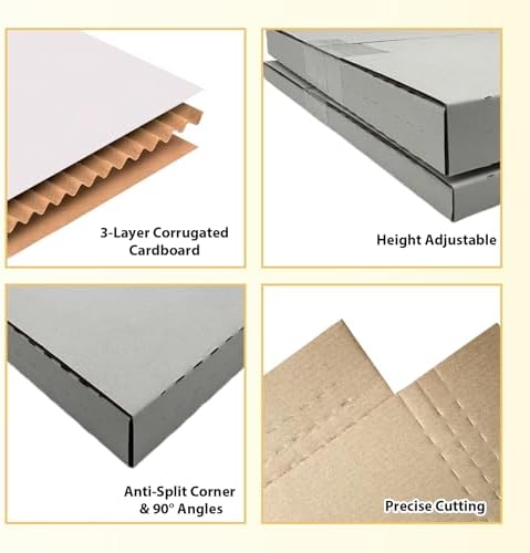 50 Pack 12.5×12.5×1" Vinyl Record Mailers, Height-Adjustable for LPs - Image 3