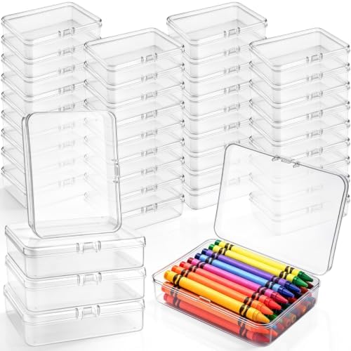 Wenqik 120 Pcs Crayon Box, Plastic Clear Organizer for Classroom by Wenqik