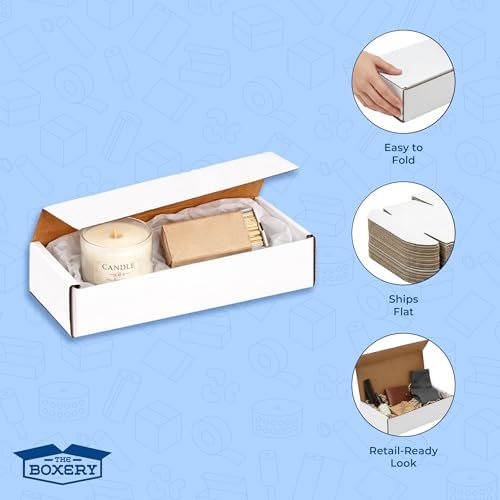 The Boxery Corrugated Mailers White Tuck Shipping Boxes (7x3x2) - Image 5