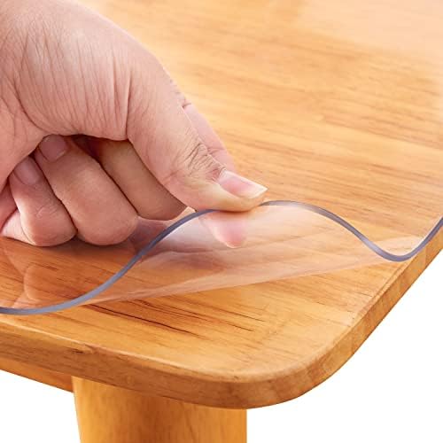 16x52 Inch Clear PVC Table Protector Non-slip Desk Top Protector Transparent Mat Waterproof Cover Pad for Dresser Vanity Writing End Sofa Table Make-up by XEANGOUN