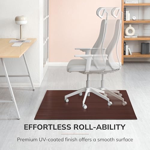 Anji Mountain 60" x 48" Bamboo Office Chair Mat for Carpet & Hardwood Floor - Image 5