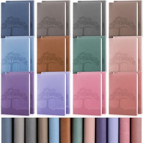 TaoBary A5 PU Leather Journals Bulk Colorful Tree Journal Notebook Soft Leather Cover Lined Ruled Writing Notebook for Back to School Office Group Team Volunteer(Classic Colors,24 Pcs) by TaoBary