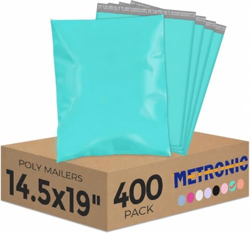 Metronic Large Bulk Poly Mailers 14.5x19 400 Pack, Self-Seal Shipping Bags by METRONIC