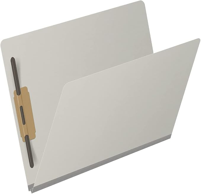 25 Pt. Pressboard Classification Folders, Full Cut End Tab, Letter Size, No Dividers, Light Gray (Box of 25) - Image 2