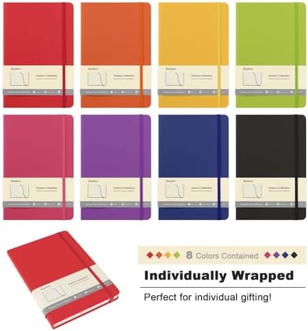 Comix 8 Pack Lined Journal Notebooks for Work, 240 Pages, 5.5"x8.3" - Image 2