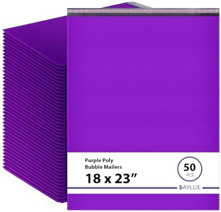 Purple Bubble Mailers 18x23, Poly Padded Envelopes #9, 50 Pack by BAYLUE