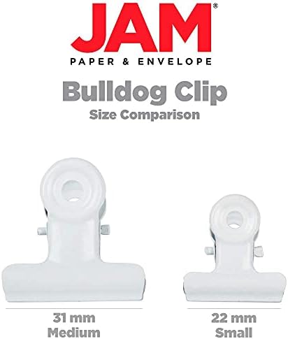 JAM PAPER Metal Bulldog Clips - Medium - 31mm - White - 15/Pack - Image 7