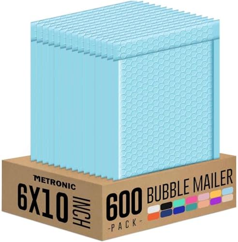 Metronic Bubble Mailers 6x10 Baby Blue 600 Pack Self-Seal Padded Mailers by METRONIC