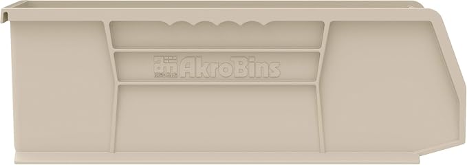 Akro-Mils 30234 AkroBins Plastic Storage Bins, 15"x5"x5", Stone, 12-Pack | Space-Saving Stackable Bins for Garage, Pantry, Craft Organization - Image 4