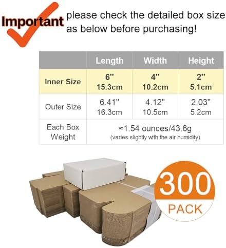 300 Pack 6x4x2'' Small Shipping Boxes, Corrugated Cardboard Mailers for Business, White (CM642-300) - Image 2