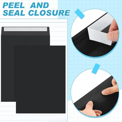 100 Pcs 9'' x 12'' Catalog Envelopes Self Adhesive Manila, Black - Image 5