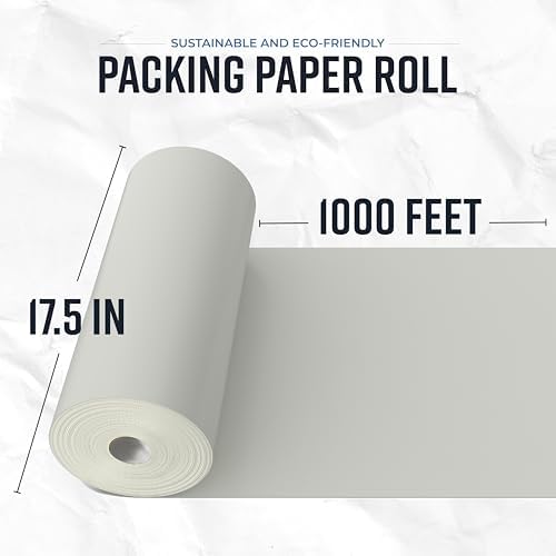 Bryco Goods Large Newsprint Packing Paper Roll 1000'L x 17.5”W, Made in USA - Image 2
