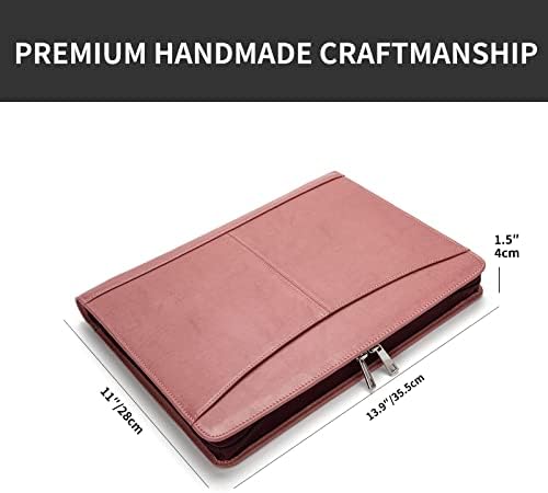 Personalized Vegan Leather Portfolio with Front Pocket for Legal Pad - Image 5