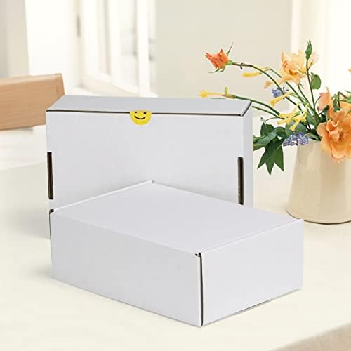 HORLIMER 9x6x3 inches Shipping Boxes Set of 25, White Corrugated Cardboard Box Literature Mailer, 25 Stickers Included - Image 6