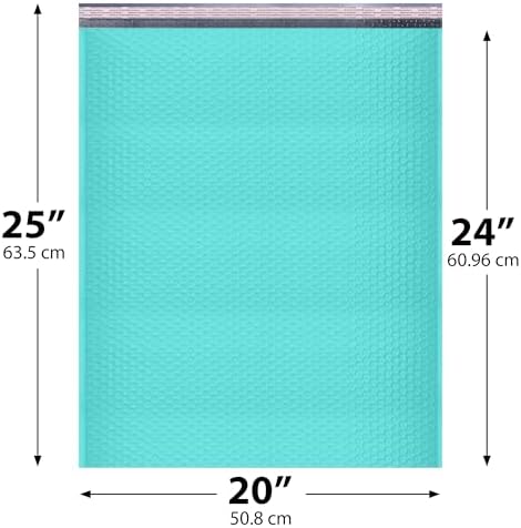 Teal Bubble Mailers 20x24, Poly Padded Envelopes #10, 50 Pack Bulk - Image 2