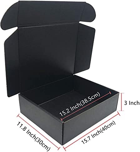 Black Shipping Boxes 15.7x11.8x3.1 Inch Cardboard Storage Mailer Box 15Pack - Image 2