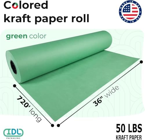 Green Kraft Paper Roll, 36" x 8640" (720 feet) - USA-Made, IDL Packaging - Image 2