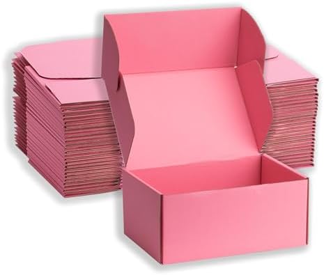 Pink Shipping Boxes 9x6x4 Inches, 20 Pack by DUZCLI