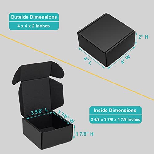 Mcfleet 4x4x2" Black Shipping Boxes Small Corrugated Cardboard Box 24 Pack - Image 2