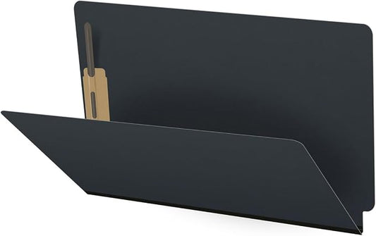 Ecom Folders End Tab Pressboard File Folders | Legal Size 25 Pt Stock with 2" Tyvek Expansion | Full Cut Tabs for Medical Charts, Legal Documents & Office Records | Black, Box of 25 by Ecom+Folders