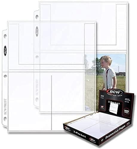 Bcw Pro 3-Pocket Postcard Protective Page Box 4" x 6" Pack of 100 (400-PACK) by BCW