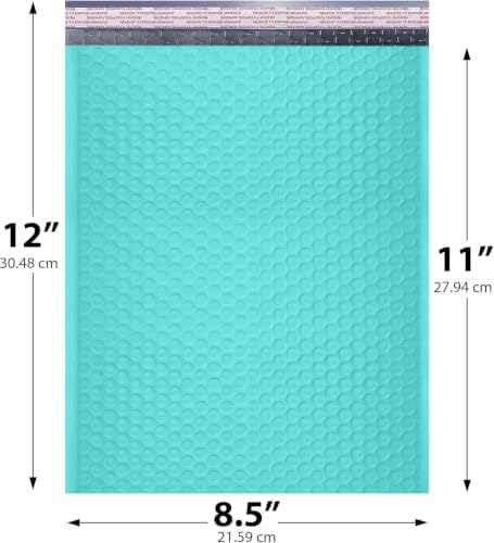 Teal Bubble Mailers 8.5x12, Self Seal Poly Padded Envelopes #2, 300 Pack - Image 2