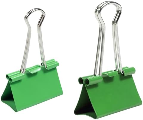 JAM PAPER Colorful Binder Clips Assortment - Medium & Large Size - Green Binderclips - 27 Clips/Pack - Image 2