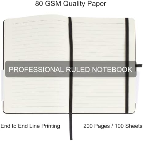 20 Pack Journals for Writing College Ruled Notebooks Journal in Bulk, Hardcover Notebooks (200Pages) for Note Talking, Lined Bullet Journals for Home School Office, 5.7"x8.4", Black - Image 4