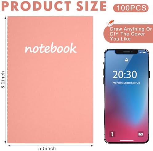 Mimorou 100 Pcs A5 Journals Notebooks Bulk,Bright Color,Lined - Image 2