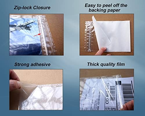 Premium 6.7'' x 10'' Resealable Adhesive Shipping Label/documents Pouches (50 Pack) - Image 3