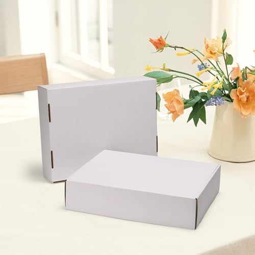 HORLIMER 13x10x3 Shipping Boxes Set of 20, White Corrugated Cardboard Mailer Box for Packing Small Business - Image 5