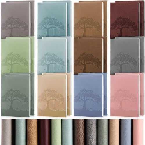 TaoBary A5 PU Leather Journals Bulk Colorful Tree Journal Notebook Soft Leather Cover Lined Ruled Writing Notebook for Back to School Office Group Team Volunteer(Assorted Colors,24 Pcs) by TaoBary