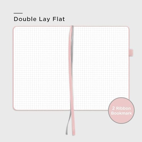 &And Per Se Graph Notebook, 5mm Grid, A5 Hardcover, 160 Pages 100gsm Thick Paper, Grid Journal for Diagrams, Wireframes, CAD Sketches (Pink) - Image 4