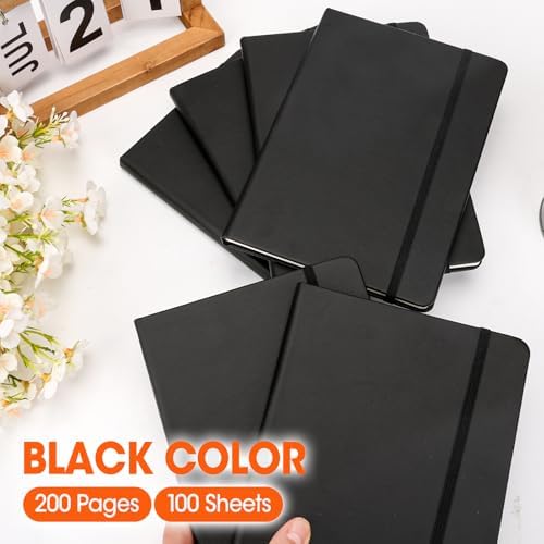 24 Pack Lined Journal Notebook for Work, 200 Pages, Medium 5.5 in x 8.3 in, A5 College Ruled, Hardcover Journaling Notebooks for Writing, Note Taking, Fit for Business Work School Home (Black) - Image 3