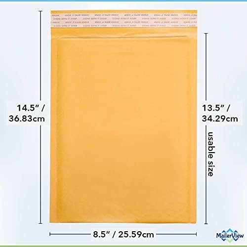 Kraft Bubble Mailers 8.5x14.5, Self Seal Padded Envelopes #3, 100 Pack - Image 2