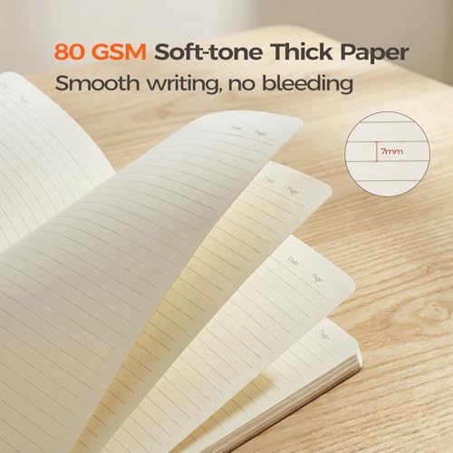 5 Pack Kraft Notebooks Bulk A5, 60 Pages Lined Ruled Journals, 8.3x5.5 In - Image 3