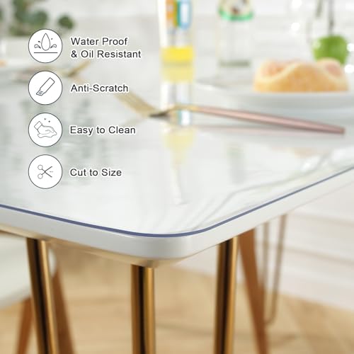 LovePads Clear Table Cover Protector 31.5x55 Inch, 1.5mm Thick Plastic Mat - Image 3