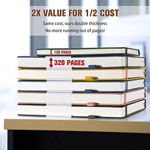 5 Pack College Ruled Notebook Bulk, A5, 312 Numbered Page Thick Journal Set - Image 2