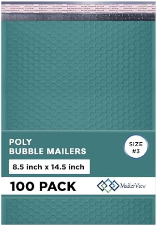 Green Bubble Mailers 8.5x14.5 Self Seal Poly Padded Envelopes #3, 100 Pack by MAILERVIEW