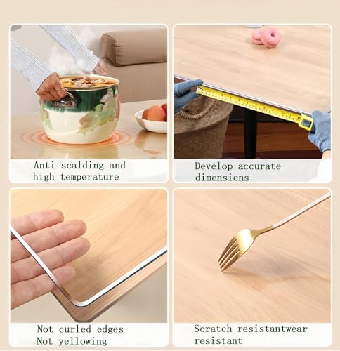 2mmPVC Clear Table Protector Plastic Table Cover,Desk Protector Mat,36"x54"Waterproof Transparent Tablecover Protectors,Writing Desk Pad for Desktop, Coffee Dining Room Tables - Image 4